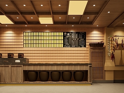 新中式中式中餐厅 中餐厅明档 中餐样品样式摆件 明档摆件组合 厨师人物 冰箱菜篮子蒸笼