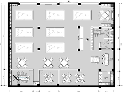 现代其他休闲娱乐空间 台球休闲娱乐馆 施工图