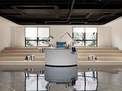 现代活动室 数字展厅 阶梯座 机器人