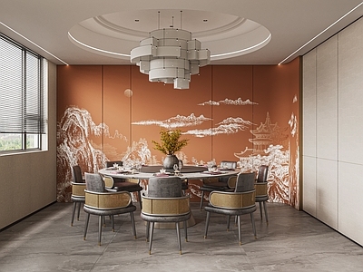 新中式中餐厅 新中式餐厅包间