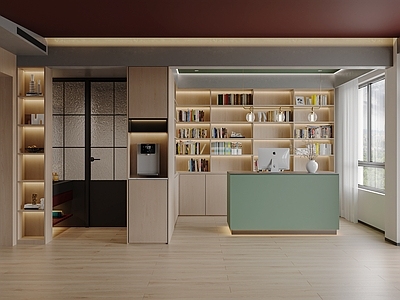 现代原木休息区 原木风民宿等待区