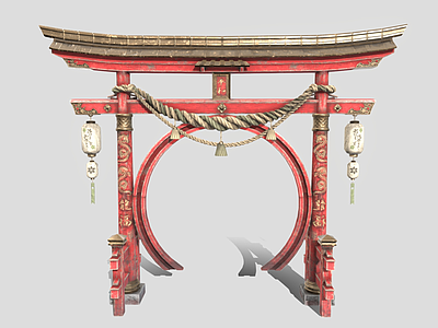 现代艺术风格建筑 日本鸟居门 日式牌坊 神社门头 古代牌坊 神龛 圣域神社 御神木