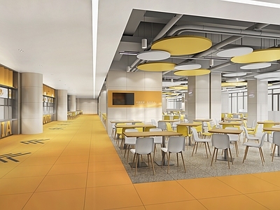 现代工业食堂 员工食堂 学校食堂 工业风餐厅 现代餐厅 就餐区