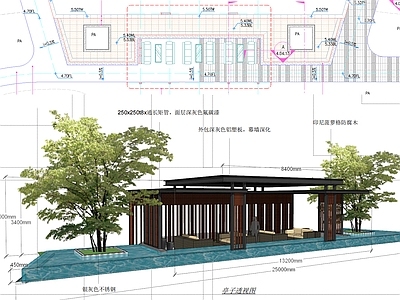 新中式庭院 别墅花园廊架 中式庭院景观亭 全套图纸 施工图