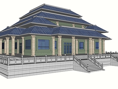 新中式中式小公建 办公建筑 新中式 复古 仿古
