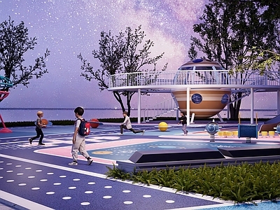 现代儿童游乐区 儿童活动区 星空主题儿童区 星球儿童主题区 儿童游乐区