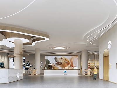 现代宠物店 宠物展厅 宠物食品 宠物用品体验馆