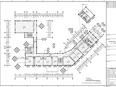 现代整体办公空间 公园监控中心办公 施工图