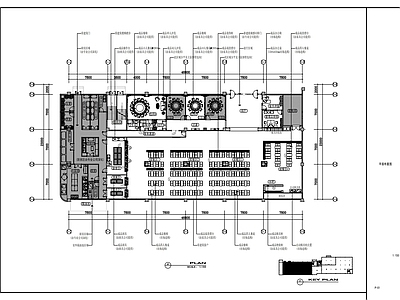 现代整体办公空间 员工食堂室内装 施工图
