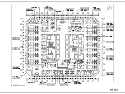现代整体办公空间 贸易公司办公室室 施工图