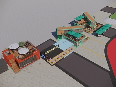现代其他商业建筑 商业建筑 集装箱店铺