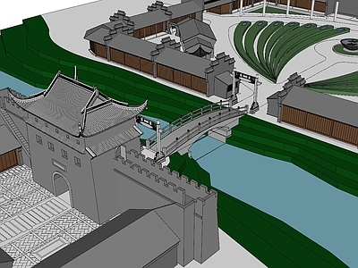 中式古建筑 老街