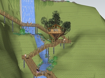 现代景观公园 山地