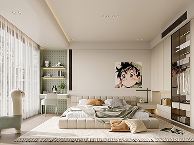 现代奶油风儿童房