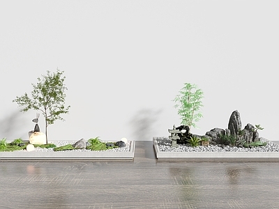 现代轻奢室内景观 楼梯景观 端景 室内造景 植物造景