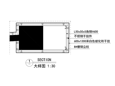 柱子节点 干挂瓷砖节点大样 施工图
