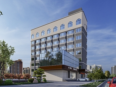 现代其他公共建筑 酒店立面
