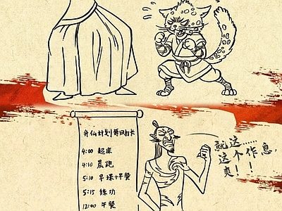 新中式纸书本 哪吒电影手绘海报