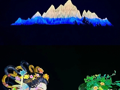 现代街道外景 灯会灯笼 街道夜景 商业街外景