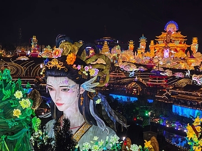 现代街道外景 灯会灯笼 商业街外景 街道夜景