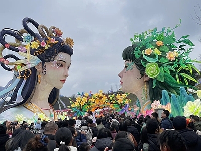 现代街道外景 商业街外景 灯会灯笼