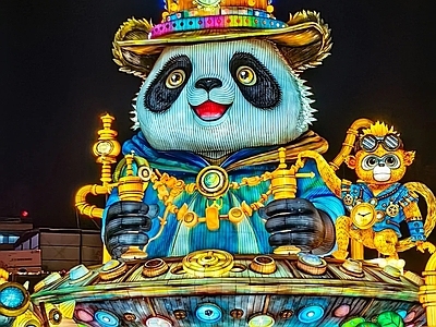 现代街道外景 灯会灯笼 街道夜景 商业街外景