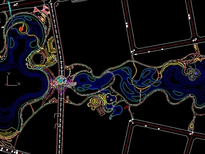 景观平面图 成都彭州汇通湖 公园景观 总平面图 施工图