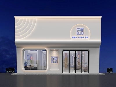 现代轻奢其他商业空间 理发店门头外立面