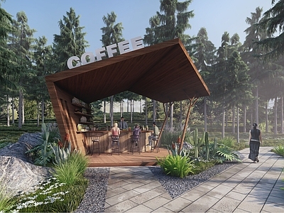 现代其他景观小建筑 现代小木屋