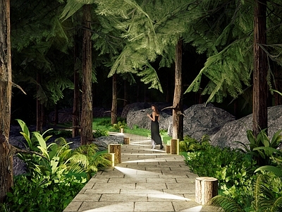 现代景观公园 公园小道