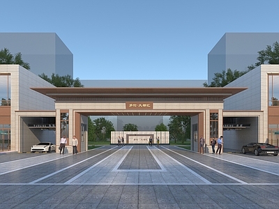 新中式商业街 新中式大门 商业大门 住宅大门入口