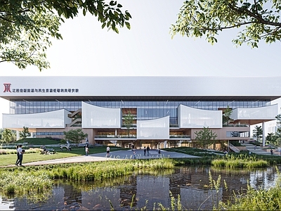 现代新中式学校建筑 研究院 立体绿化