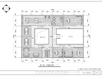 现代整体办公空间 办公楼设计装修图 施工图