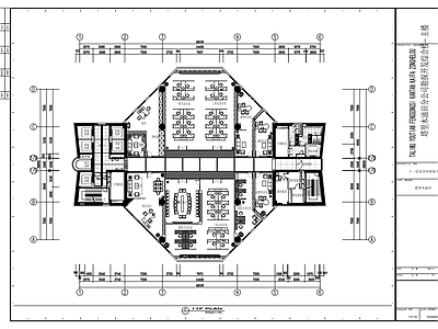 现代整体办公空间 办公楼装修图 施工图