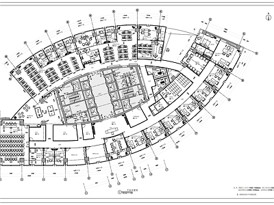 现代整体办公空间 公司现代办公楼装 施工图