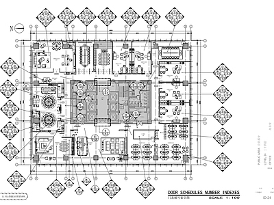 现代整体办公空间 郑州亚新24F 施工图