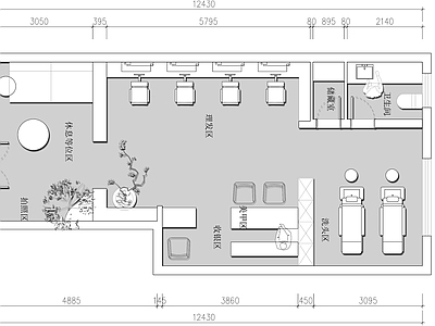 现代其他工装空间 美容美发理发店 施工图