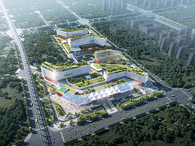 现代简约医院建筑 公共建筑 规划设计 医疗建筑 医院设计 康养