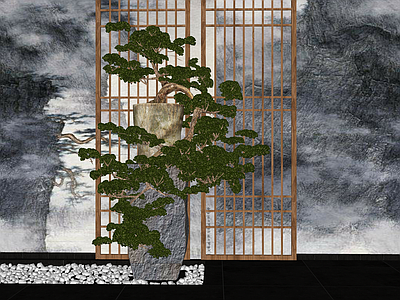 盆栽 中式室内植物 造型松摆件 室内造景盆栽