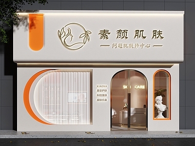 现代门头 美容店门头 美容院设计 美甲店门头 门头设计