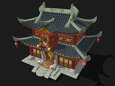 复古中古古建筑 赌坊 古建筑