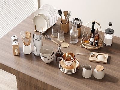 餐具 碗碟 调味品 砧板 餐具 厨房用品