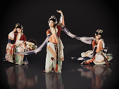 女人 2D古装人物 古风美女 古装美女 古典美人 跳舞