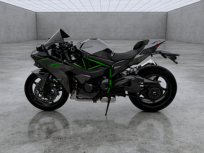 摩托车 川崎 Ninja H2R 跑车 赛车 公升车