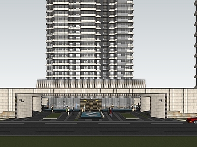 现代小区建筑 小区入口
