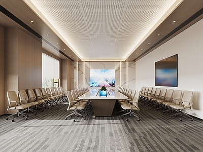现代极简会议室 办公会议室 政府会议室 会议室 办公椅 会议室桌椅