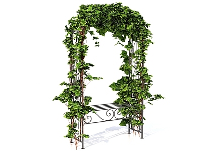 藤蔓 公园座椅植物爬藤