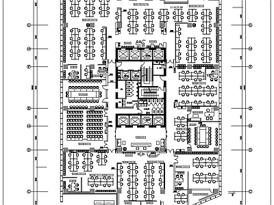 现代整体办公空间 高档办公楼现代 施工图