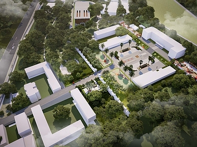 现代新中式广场景观 党建广场 党建景观 部队景观