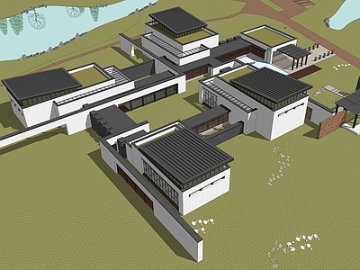 新中式小公建 新中式会所 精模 创意